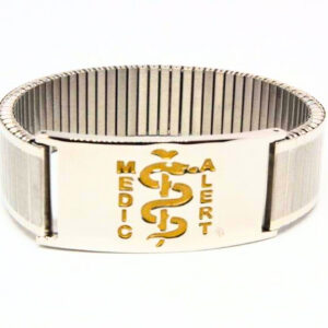 18mm Stretch band with Gold logo disc