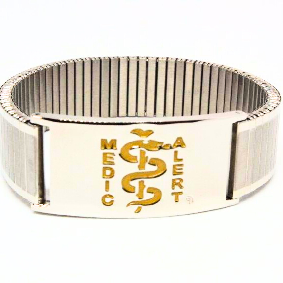 18mm Stretch band with Gold logo disc