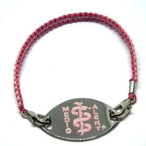 Stainless Steel - Small With Pink Logo With Pink Braided Strap