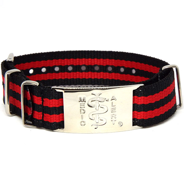 Striped Nylon Strap With Stainless Steel Disc